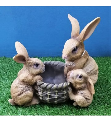 Macetero Familia de Conejos