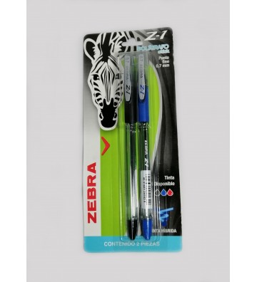 Bolígrafo azul y negro Zebra