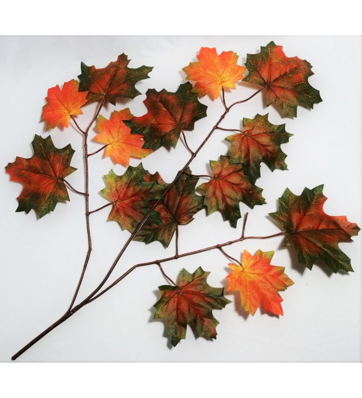 Elástico de nivel Rama artificial de hojas otoñales de maple